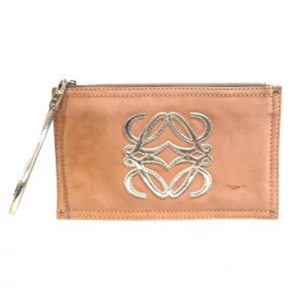 Loewe Anagram Flat Pouch Clutch Suede Accessories Bag